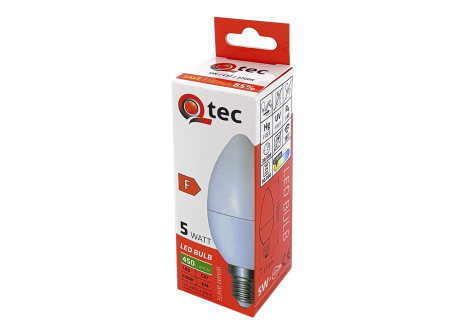 LED bulb Qtec 5W C37 E14 warm white
