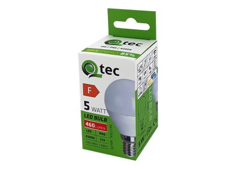 LED bulb Qtec 5W P45 E14 neutral white