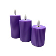 HD-140 LED candle - purple 5.5x10cm HOME DECOR set of 3 pcs